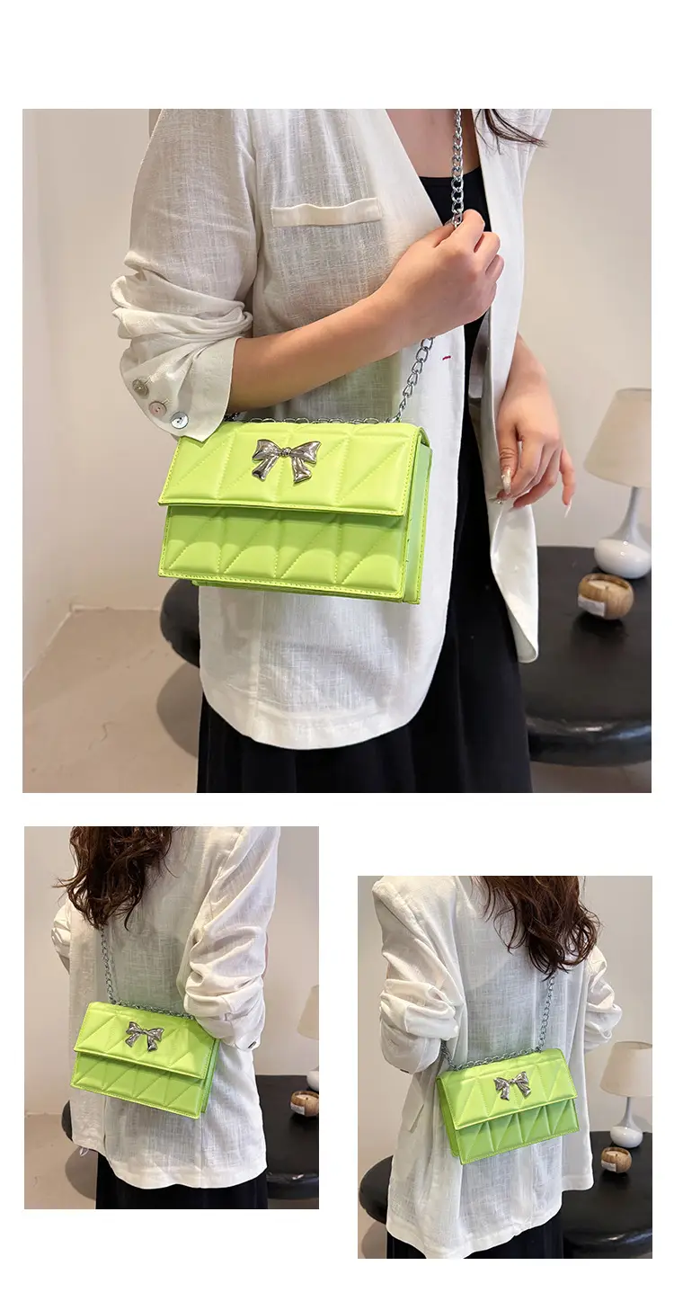 Blue Rhombic Chain Shoulder Bag 2024 New Style — feature 23