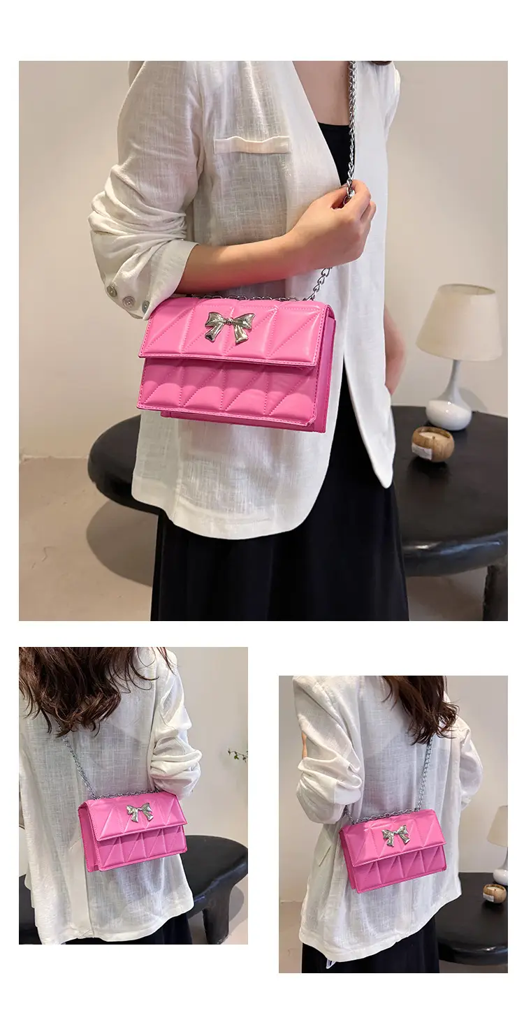 Blue Rhombic Chain Shoulder Bag 2024 New Style — feature 24