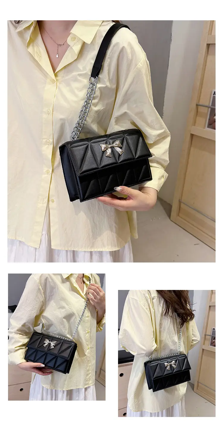 Blue Rhombic Chain Shoulder Bag 2024 New Style — feature 26