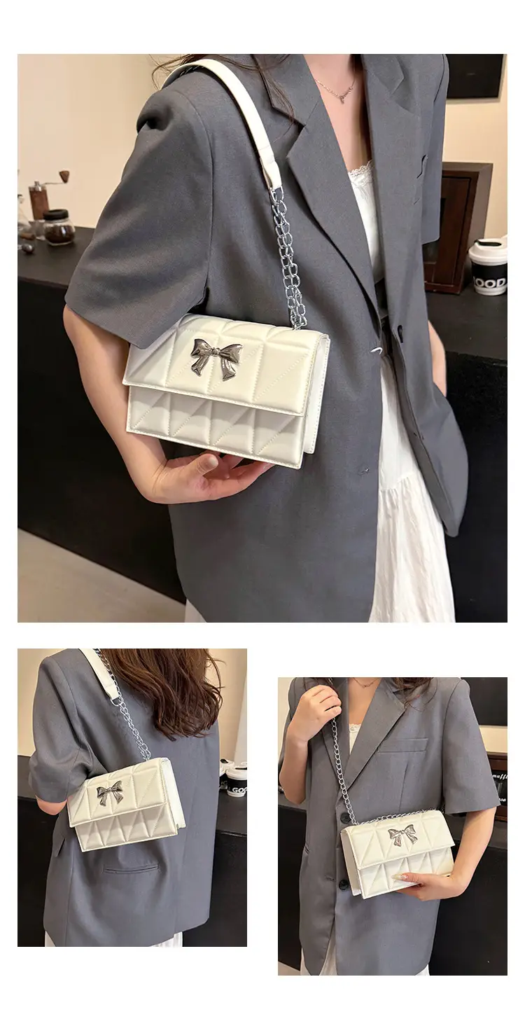 Blue Rhombic Chain Shoulder Bag 2024 New Style — feature 27
