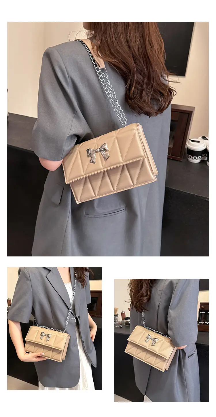 Blue Rhombic Chain Shoulder Bag 2024 New Style — feature 28