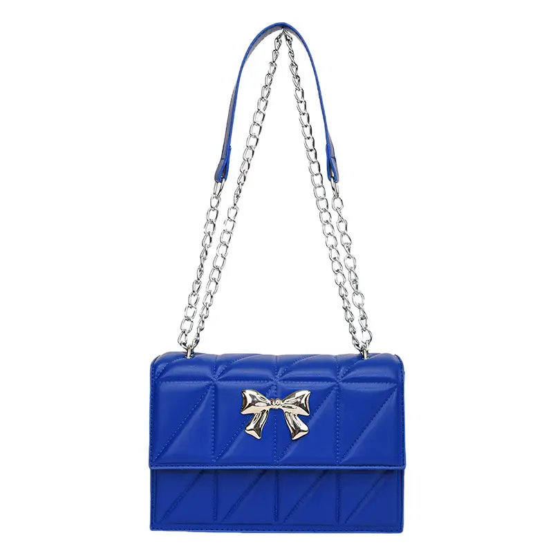 Blue Rhombic Chain Shoulder Bag 2024 New Style - Image 4