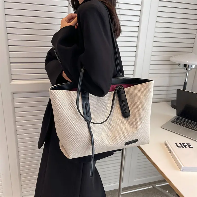 Large Capacity Canvas Tote Bag Women's Shoulder Bag - Image 4