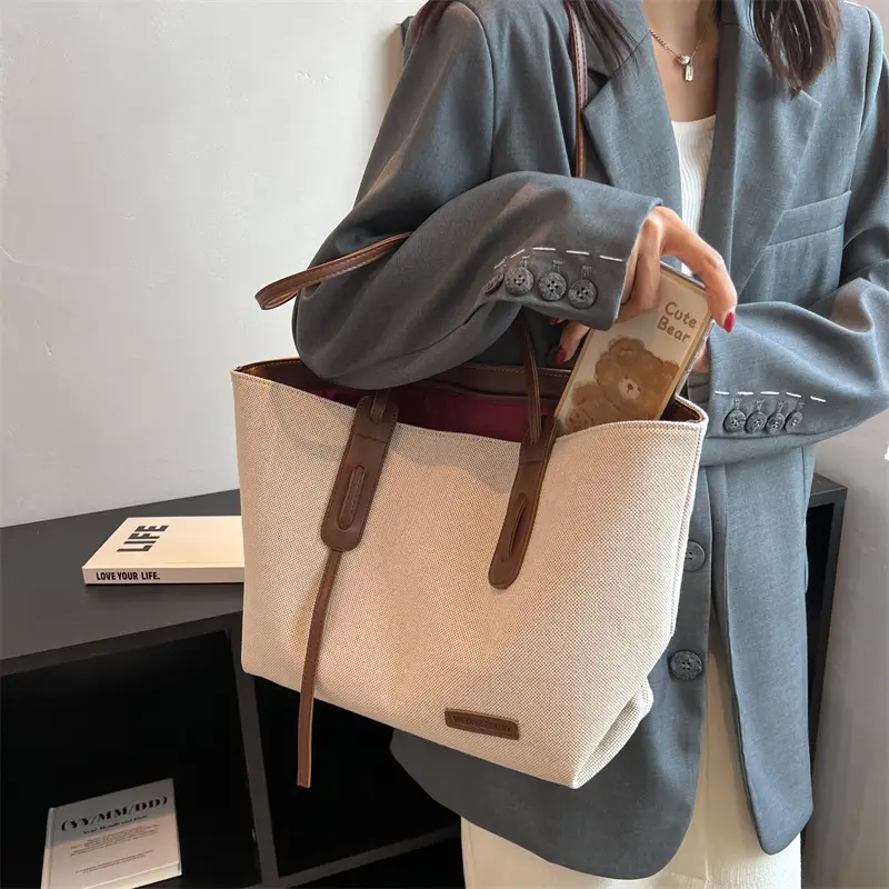 Large Capacity Canvas Tote Bag Women's Shoulder Bag - Image 5