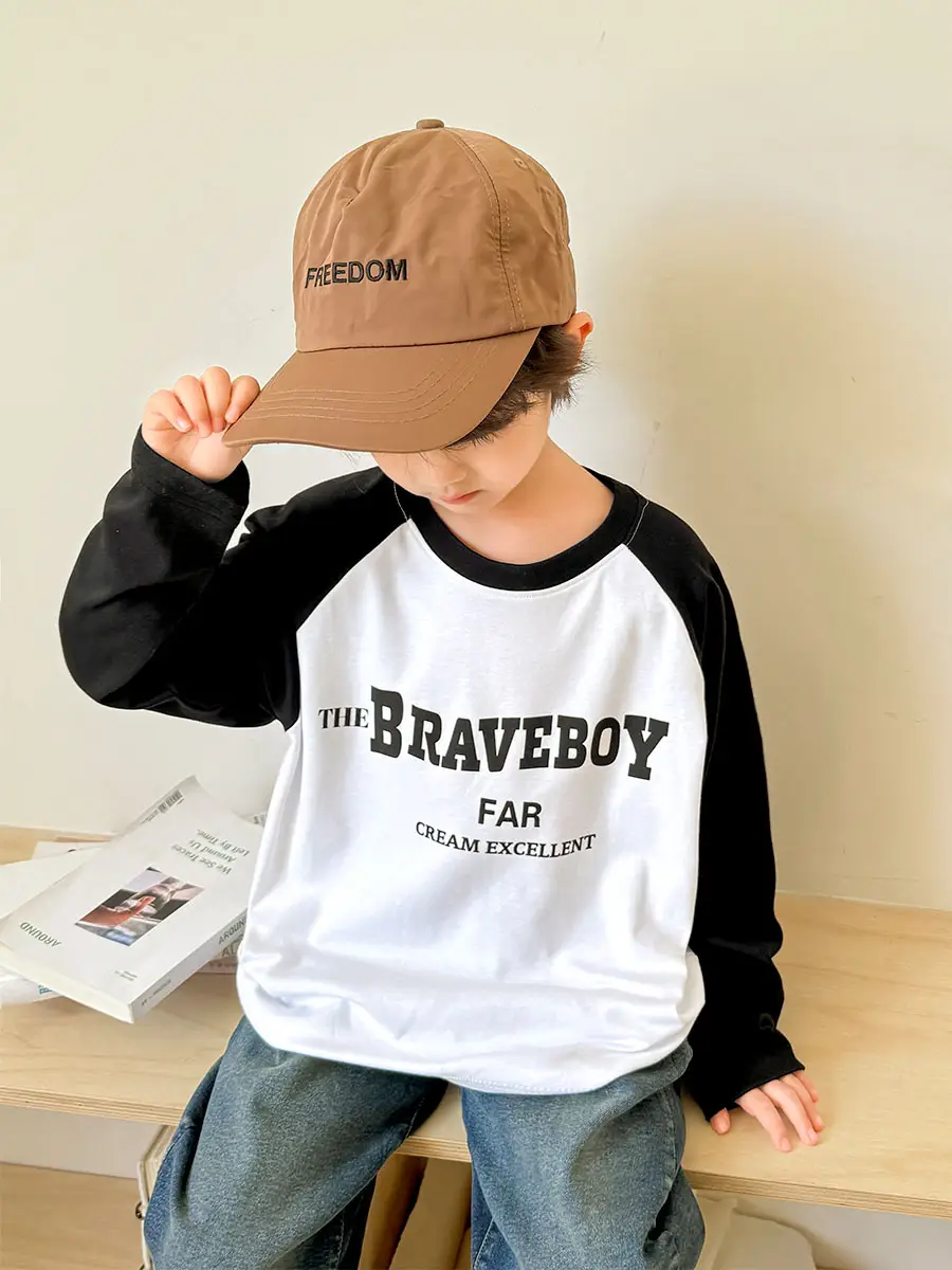 Boys Raglan Sleeve T-Shirt Red Pants Set Spring Outfit - Image 6