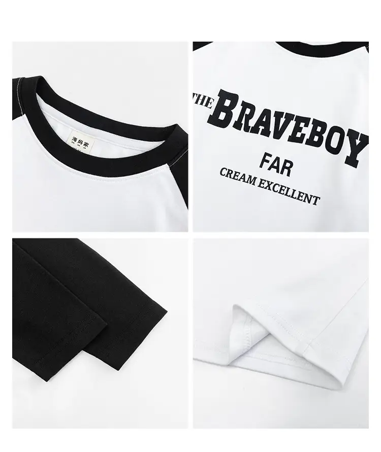 Boys Raglan Sleeve T-Shirt Red Pants Set Spring Outfit — feature 4