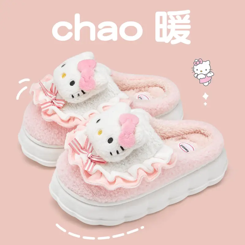 Cute Cinnamon Dog Furry Slippers for Women Winter 2025 - Image 4