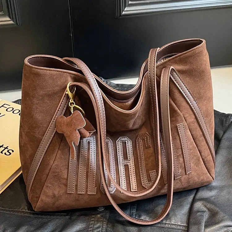 High-End Retro Brown Shoulder Bag for Women 2026