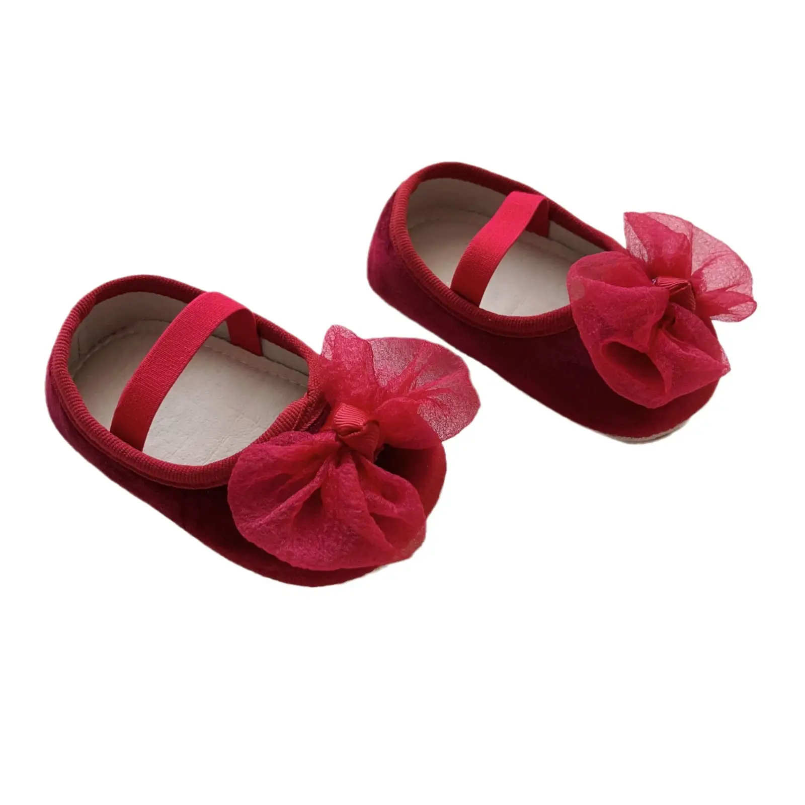 Red Bow Baby Shoes for Kids Non-Slip Elastic