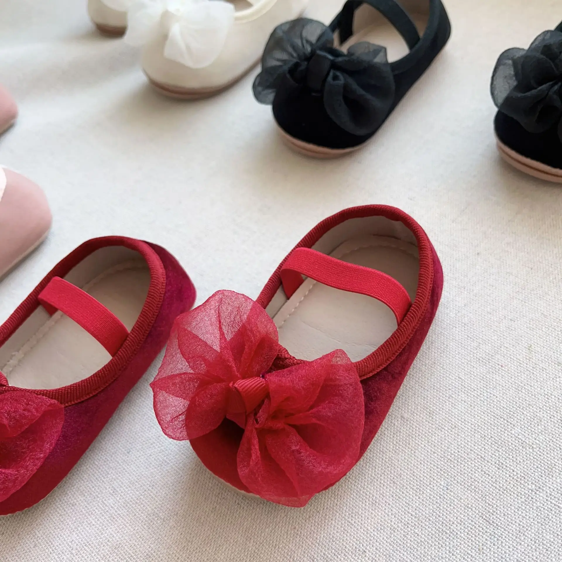 Red Bow Baby Shoes for Kids Non-Slip Elastic — feature 17