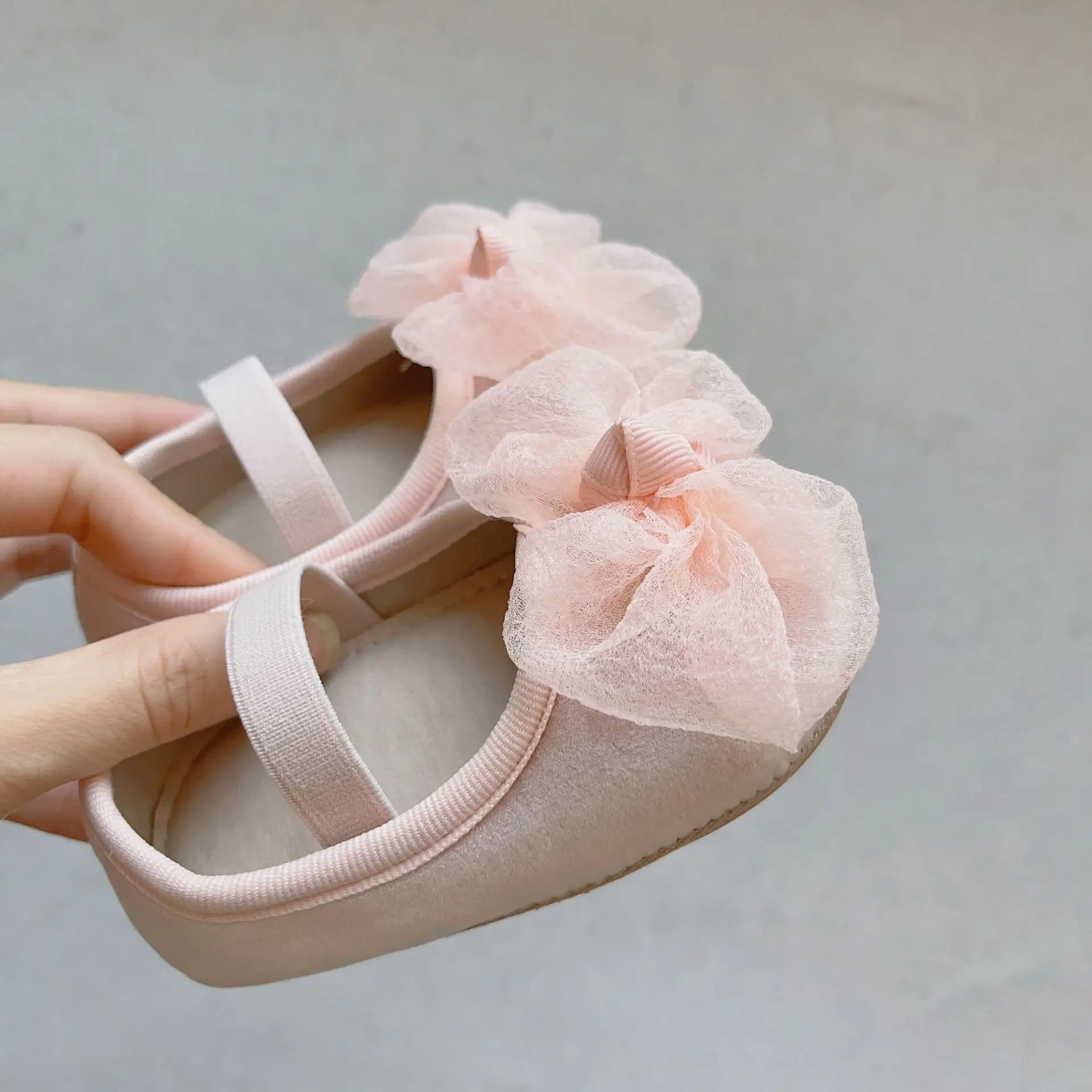 Red Bow Baby Shoes for Kids Non-Slip Elastic