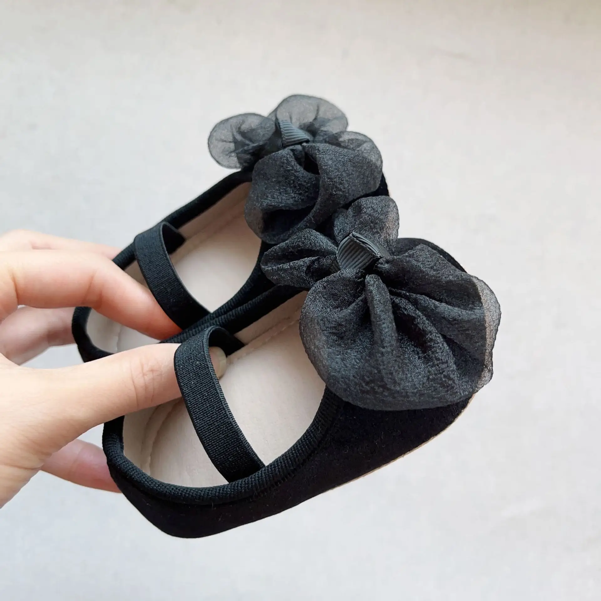 Red Bow Baby Shoes for Kids Non-Slip Elastic