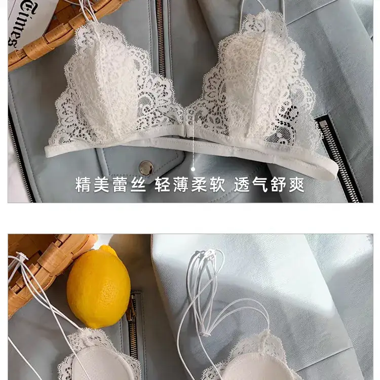Women's Ultra-Thin Lace Triangle Cup Bra with Front Buckle — feature 10