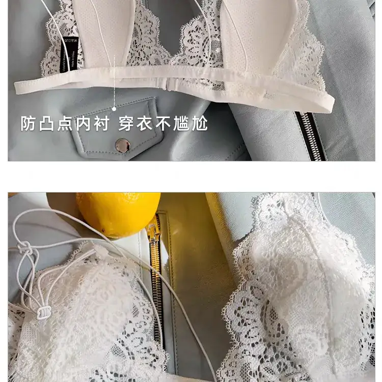 Women's Ultra-Thin Lace Triangle Cup Bra with Front Buckle — feature 11