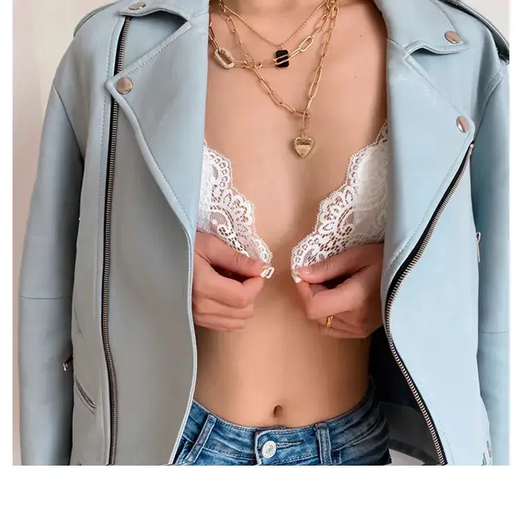 Women's Ultra-Thin Lace Triangle Cup Bra with Front Buckle — feature 20