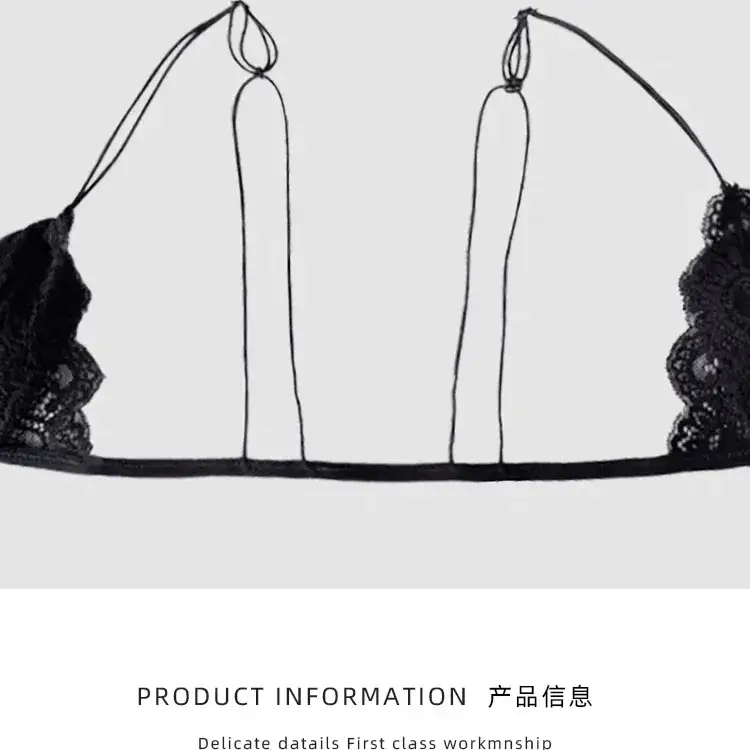 Women's Ultra-Thin Lace Triangle Cup Bra with Front Buckle — feature 5