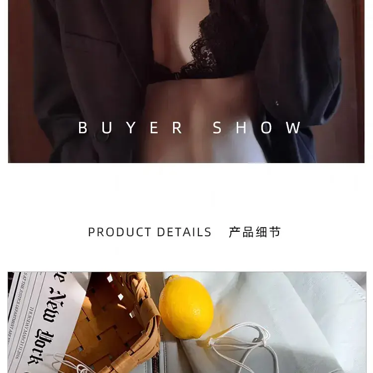 Women's Ultra-Thin Lace Triangle Cup Bra with Front Buckle — feature 9