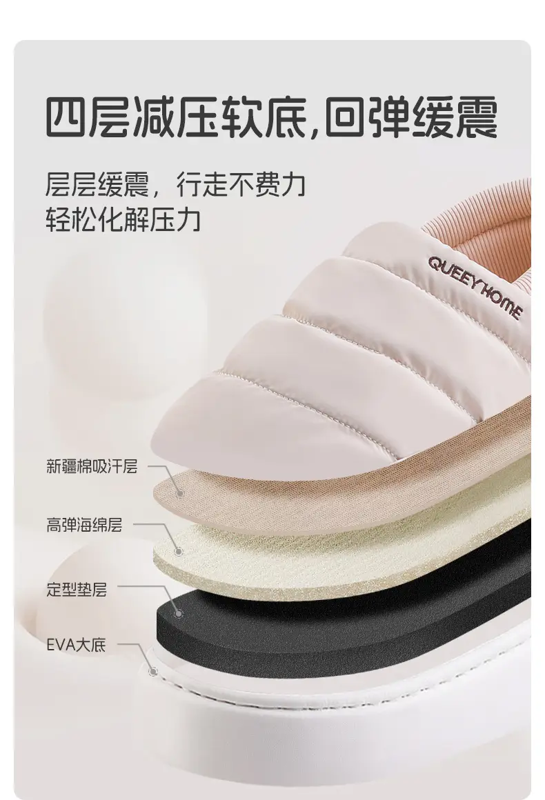 Waterproof Cotton Slippers for Women, Winter 2026 New Model, Non-Slip Thick-Soled Warm Plush Home Indoor Xinjiang Cotton Slippers for Men — feature 5