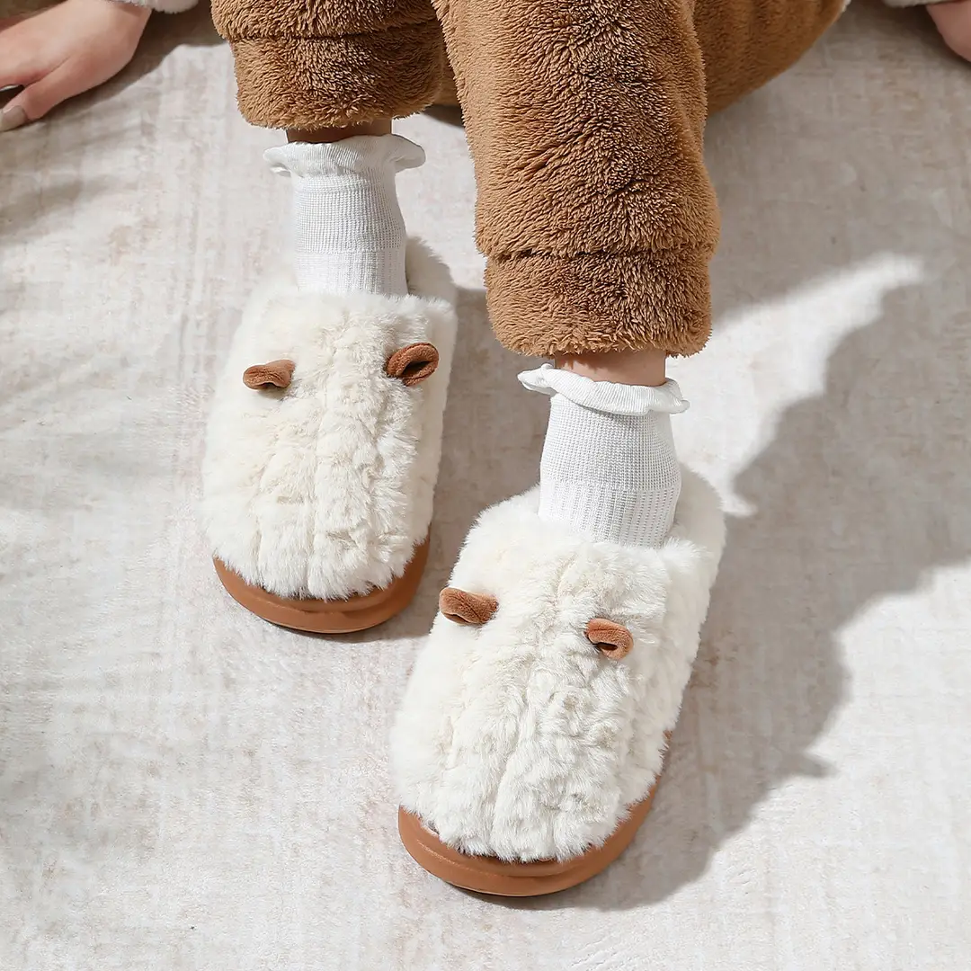 Cartoon Cotton Slippers Women's Winter Wholesale Home Indoor Baotou Couple Household Warm Non-slip Plush Cotton Slippers for Men - Image 9