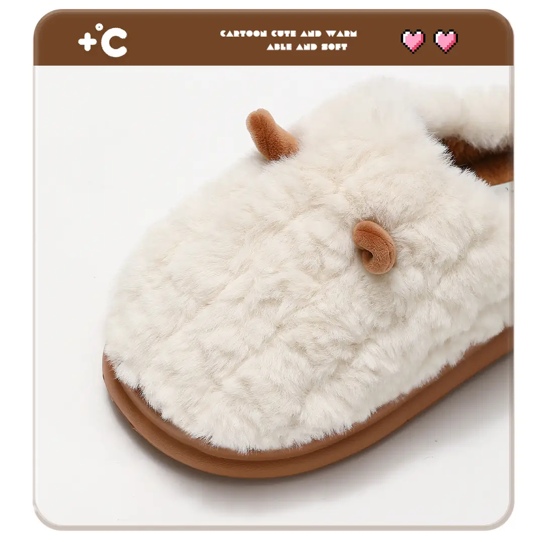 Cartoon Cotton Slippers Women's Winter Wholesale Home Indoor Baotou Couple Household Warm Non-slip Plush Cotton Slippers for Men - Image 10