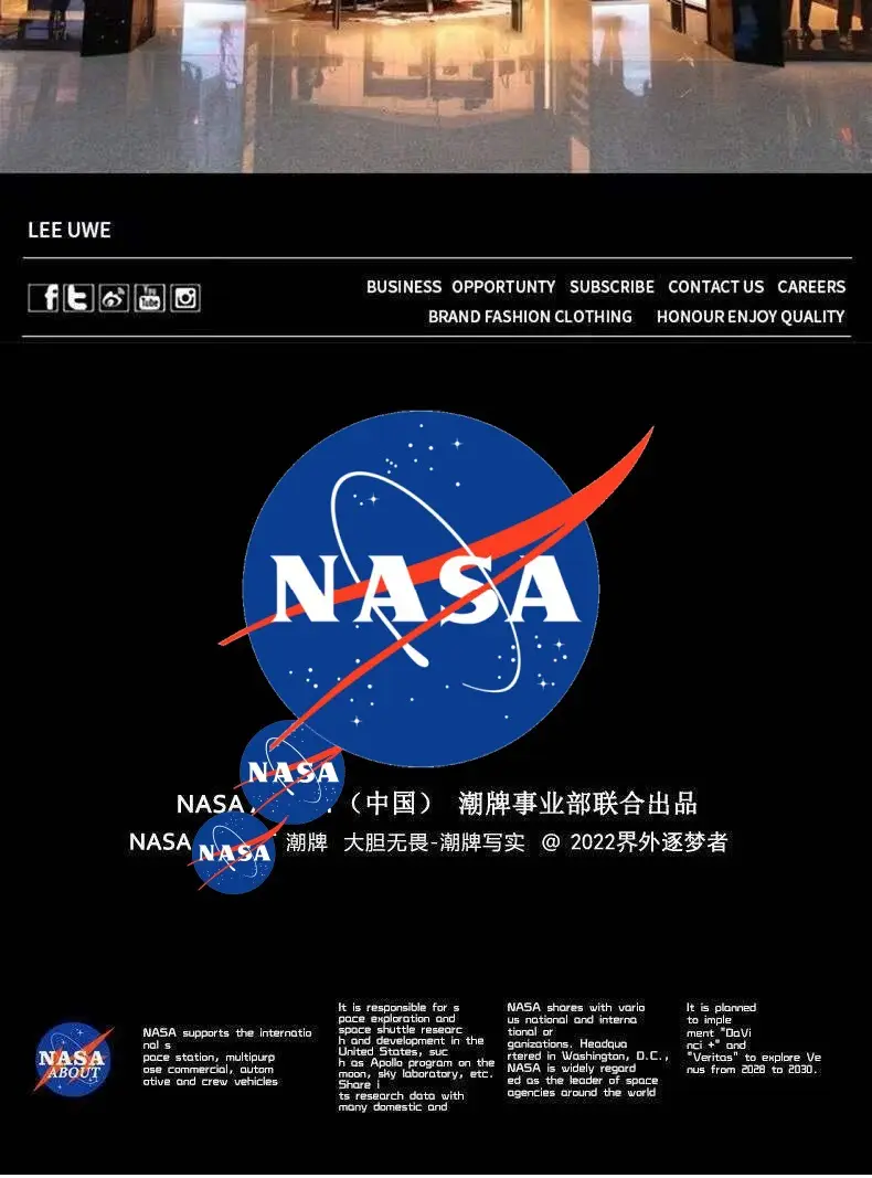 NASA Men's Women's Summer Cotton T-Shirt Loose Fit — feature 2