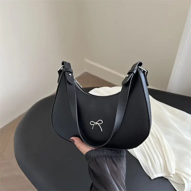 Women's White Crescent Shoulder Bag 2024 Autumn - Image 8