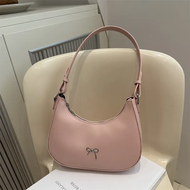 Women's White Crescent Shoulder Bag 2024 Autumn - Image 10