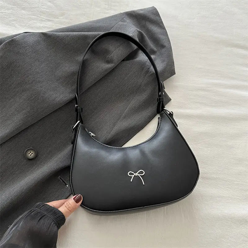 Women's White Crescent Shoulder Bag 2024 Autumn - Image 2