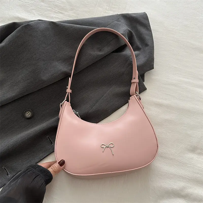 Women's White Crescent Shoulder Bag 2024 Autumn - Image 3
