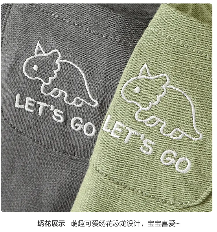 Baby Two-In-One Long Sleeve T-Shirt Green Grey Spring Outfit — feature 11