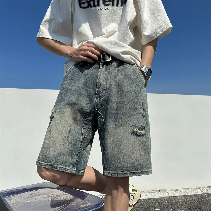 Men's American Vibe Ripped Denim Shorts - Image 3