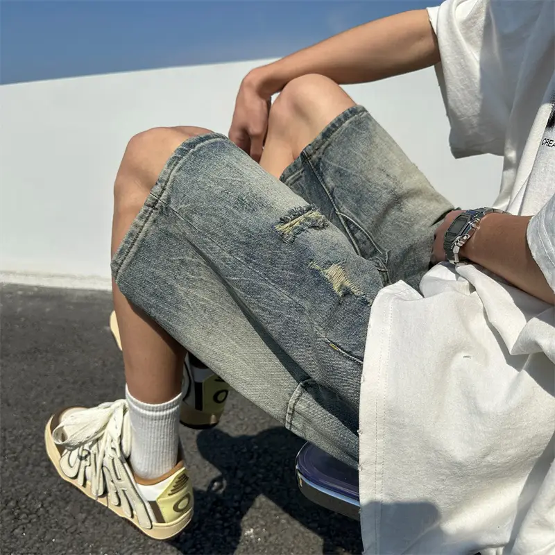 Men's American Vibe Ripped Denim Shorts - Image 4