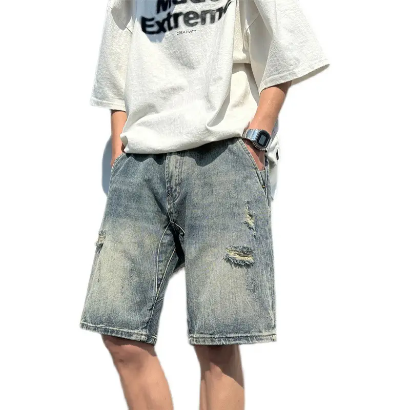 Men's American Vibe Ripped Denim Shorts - Image 5