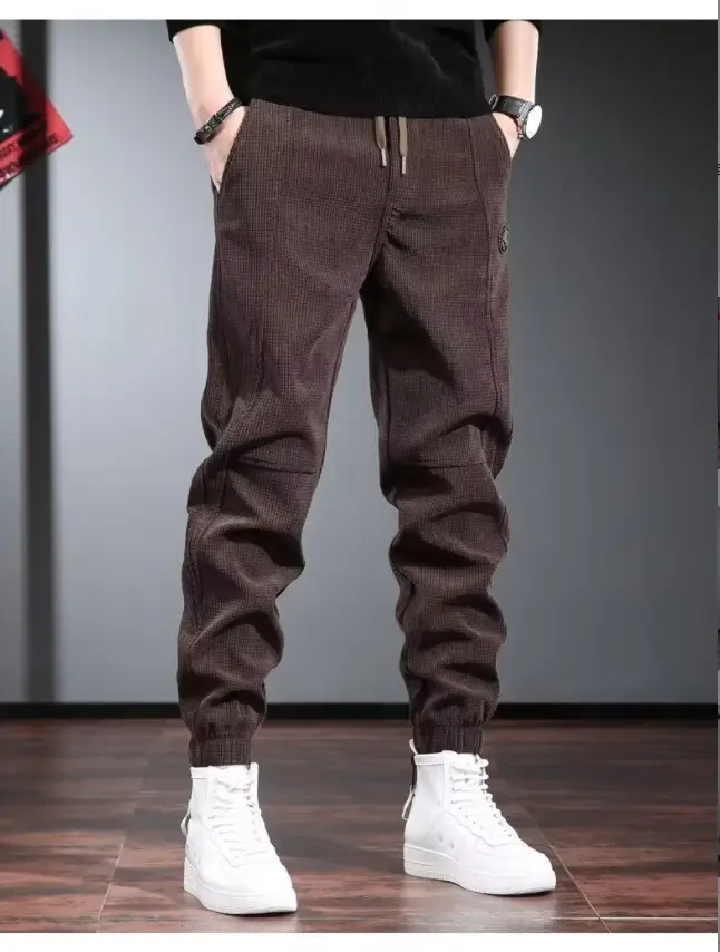 Men's Fleece Lined Harlan Ankle Pants Brown — feature 12