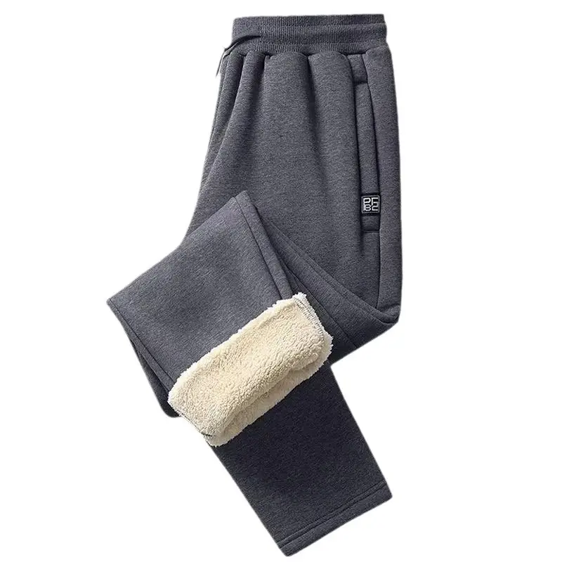 Men's Fleece Lined Thick Sweatpants Black Plus Size - Image 15