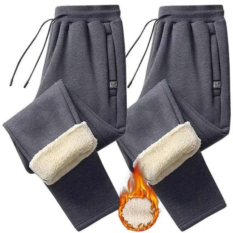 Men's Fleece Lined Thick Sweatpants Black Plus Size — feature 3