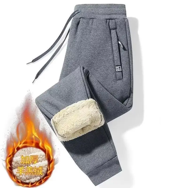 Men's Fleece Lined Thick Sweatpants Black Plus Size - Image 3