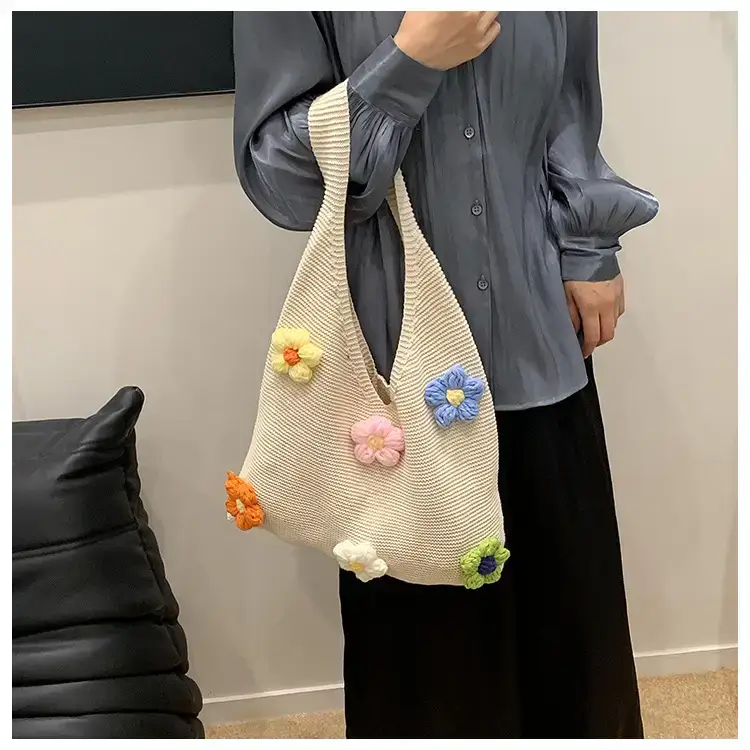 Summer Knitted Flower Shoulder Bag Large Capacity Women — feature 21