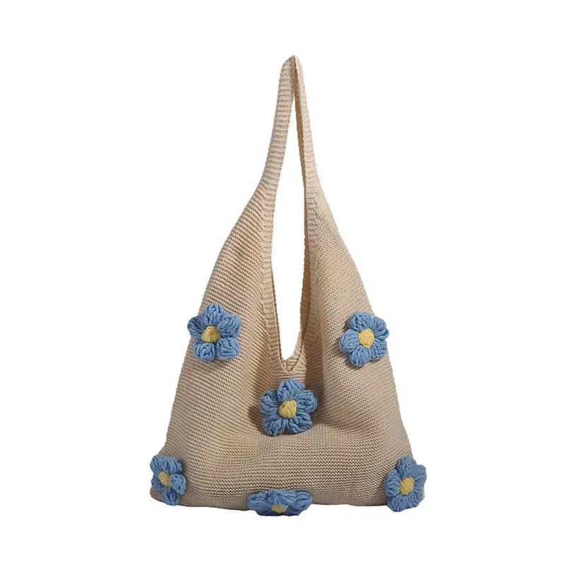 Summer Knitted Flower Shoulder Bag Large Capacity Women - Image 3