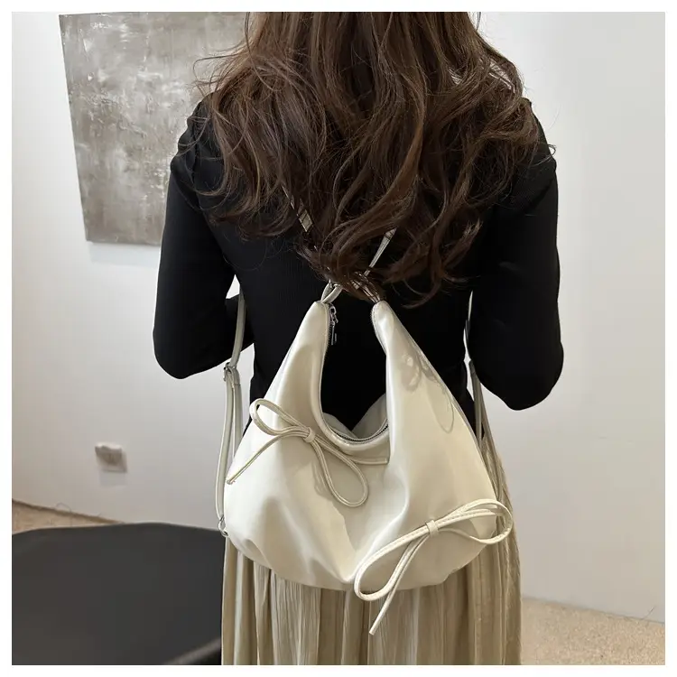 Light Blue Bow Backpack Women's Fashion Tote Bag