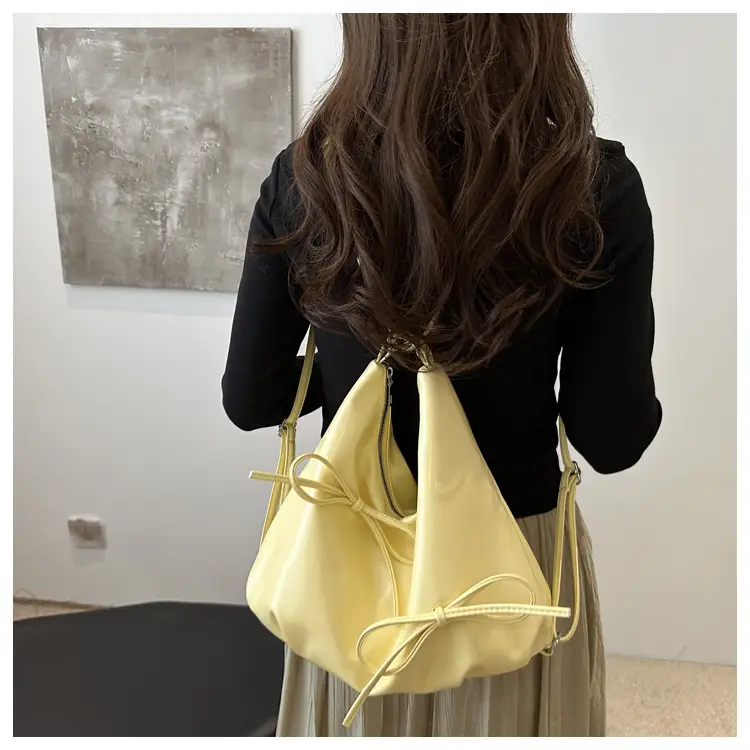Light Blue Bow Backpack Women's Fashion Tote Bag — feature 10