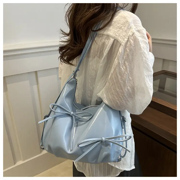 Light Blue Bow Backpack Women's Fashion Tote Bag — feature 12