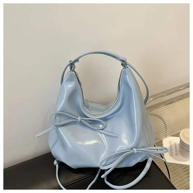 Light Blue Bow Backpack Women's Fashion Tote Bag — feature 17