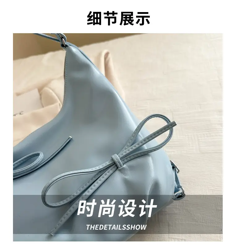 Light Blue Bow Backpack Women's Fashion Tote Bag — feature 2