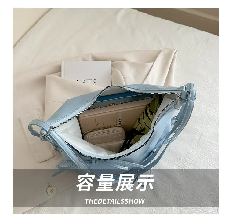 Light Blue Bow Backpack Women's Fashion Tote Bag — feature 6