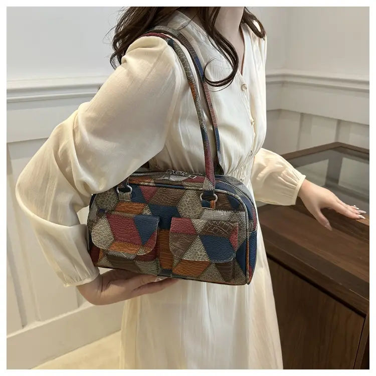 Women's Brown Leather Tote Bag with 2 Front Pockets — feature 15
