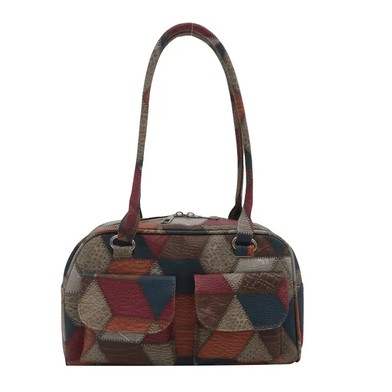 Women's Brown Leather Tote Bag with 2 Front Pockets - Image 5