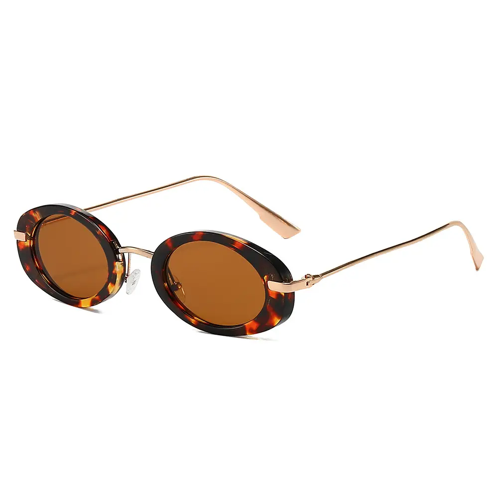 Small Frame Oval Retro Sunglasses Black - Image 13