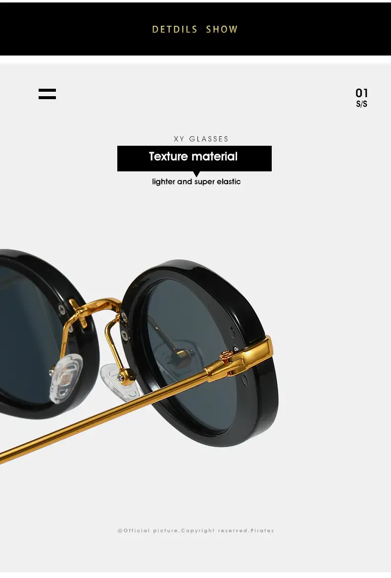 Small Frame Oval Retro Sunglasses Black β feature 15