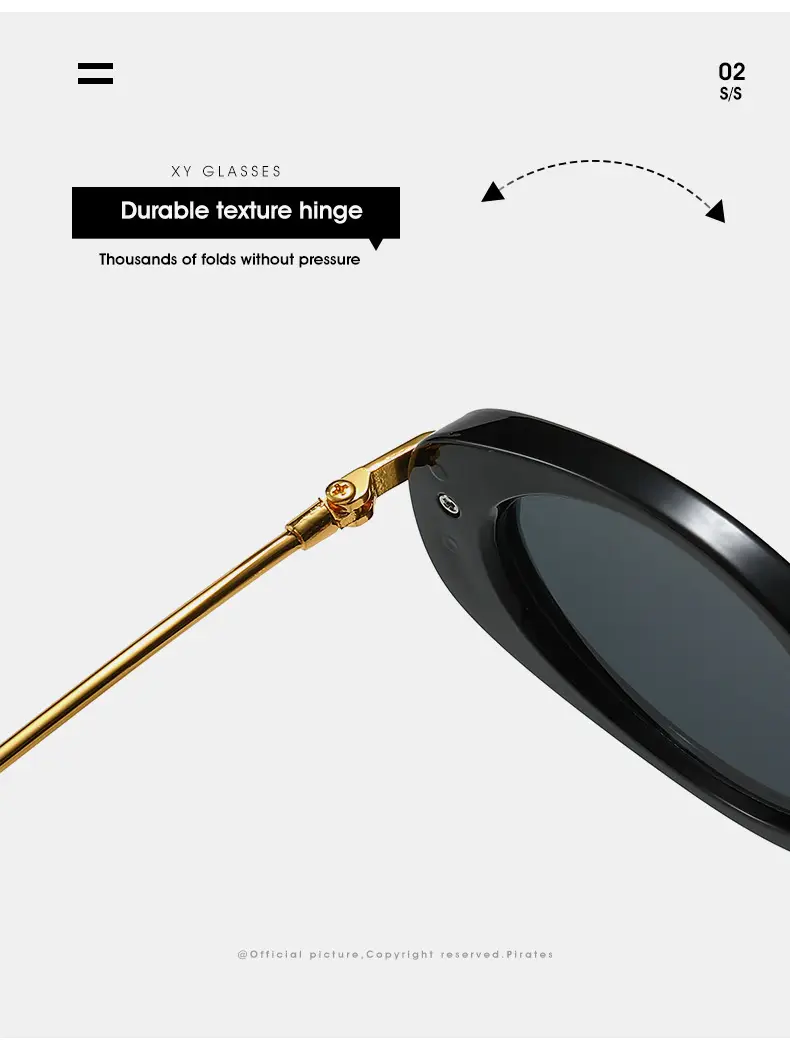 Small Frame Oval Retro Sunglasses Black β feature 16